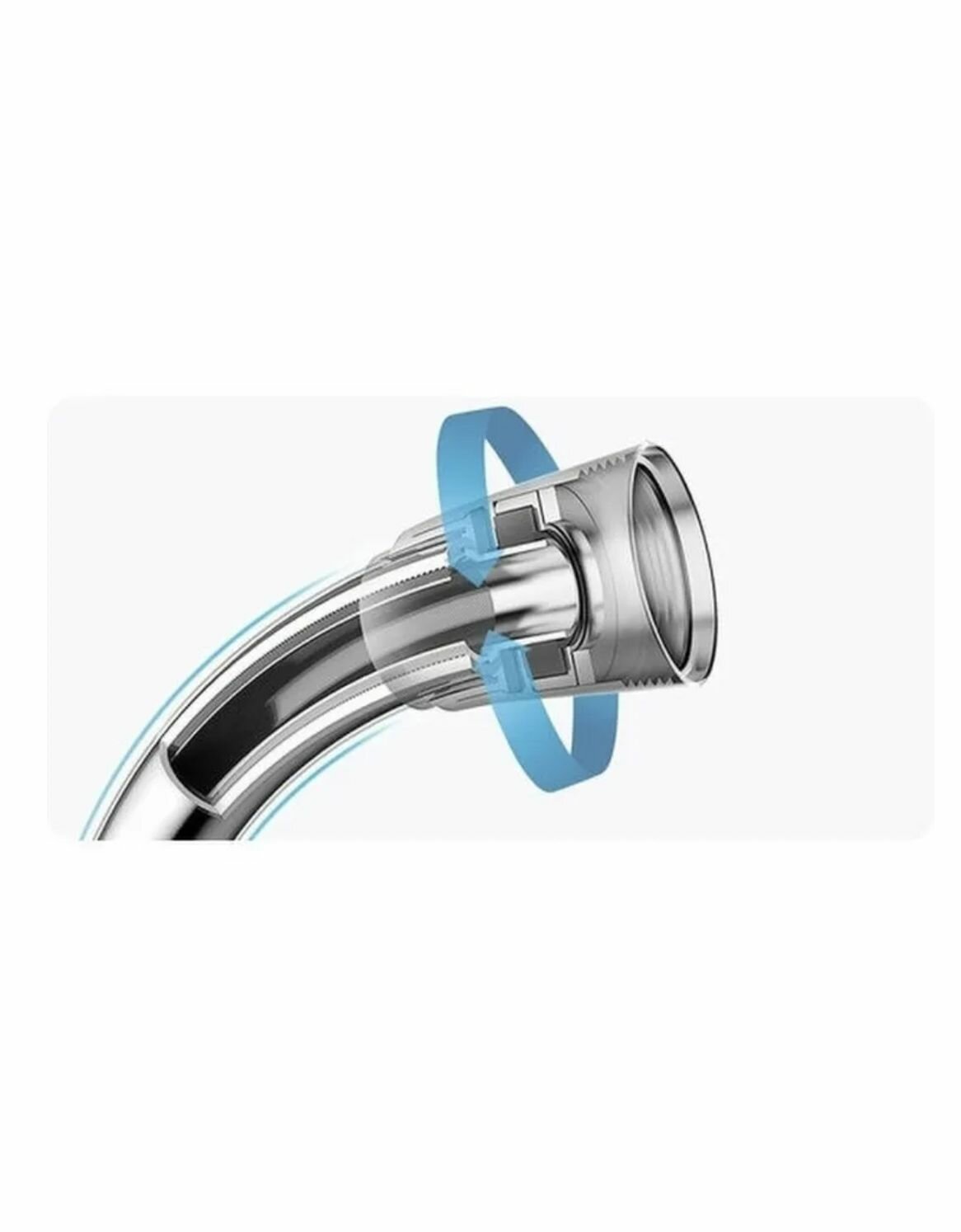 Hansen шланг для душа 1.75м Silverflex в виниловой оплетке, защита от перекручивания, черный — фото 1