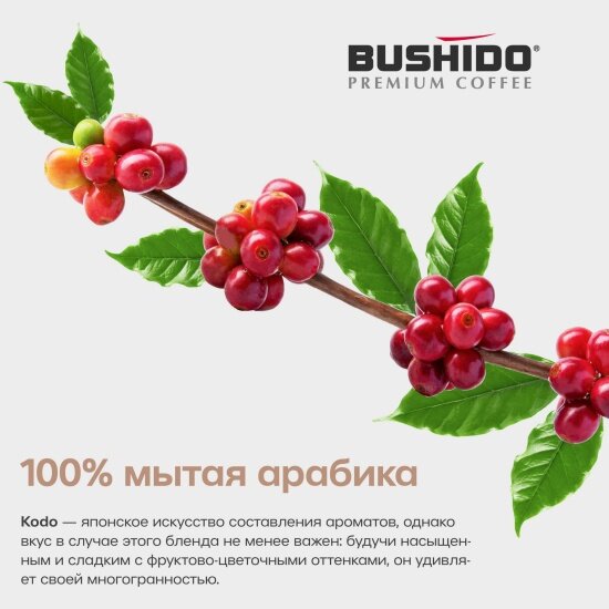 Кофе Bushido сублимированный Kodo молотый в растворимом 95 г — фото 1