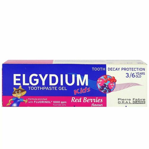 ORAL CARE ELGYDIUM Junior Зубная паста-гель для детей от 3 до 6 лет RED BERRIES FLAVOUR 50 мл 680₽