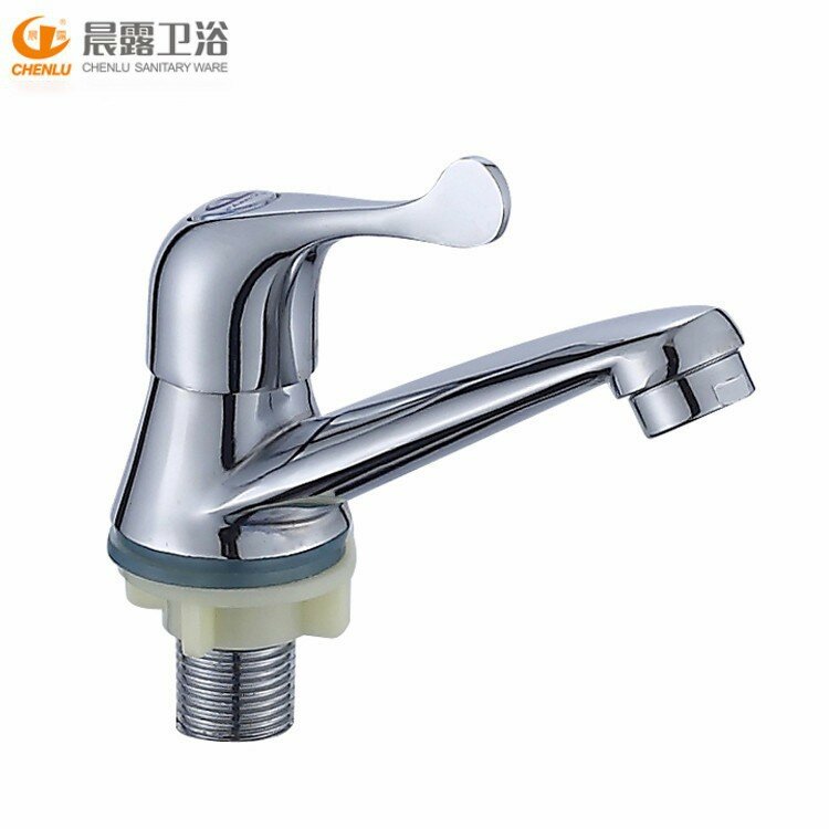 фото Смеситель для умывальника, встраиваемый, цинковый сплав, 4 точки, с одной колонкой, холодной воды