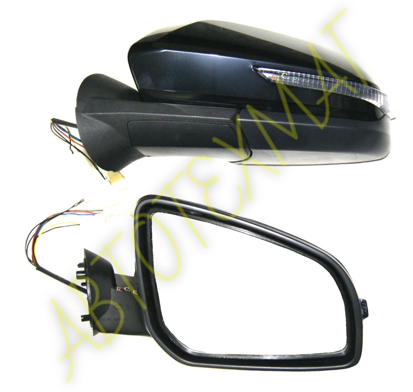 фото Зеркало боковое Лада Ларгус, Рено Логан, Дастер, Сандеро, комплект в стиле Lada Vesta 2181, Largus FL с электроприводом и повторителем поворотов.