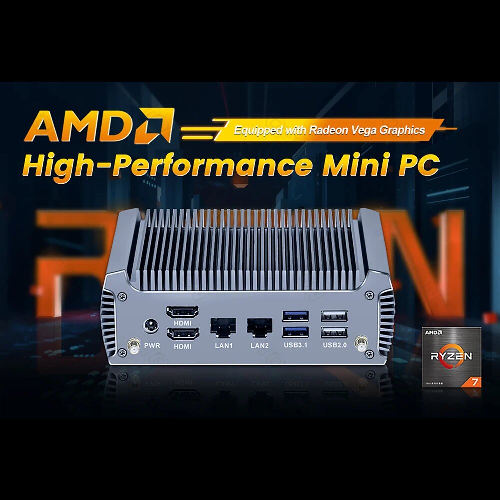 Мини-ПК Topton, 8/16/32+256/512ГБ 1/2ТБ, AMD Ryzen 5 5600U / 7 5800U / 7 4700U / 7 4800U, No Ram No HD No WiFi, Ryzen 7 7730U