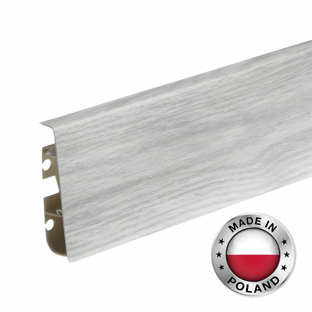 фото Плинтус напольный CEZAR, HI-LINE PRESTIGE, Белый Глянцевый, 9003М, 2 шт