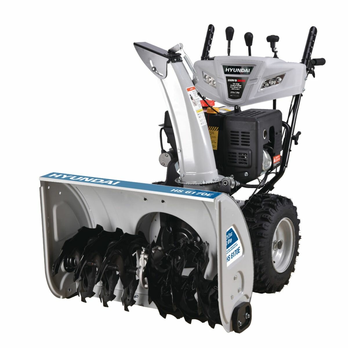 Снегоуборщик бензиновый самоходный Hyundai HS 6170E мощностью 7 л. с, ширина обработки 61см, снегоуборочная машина для дачи и дома