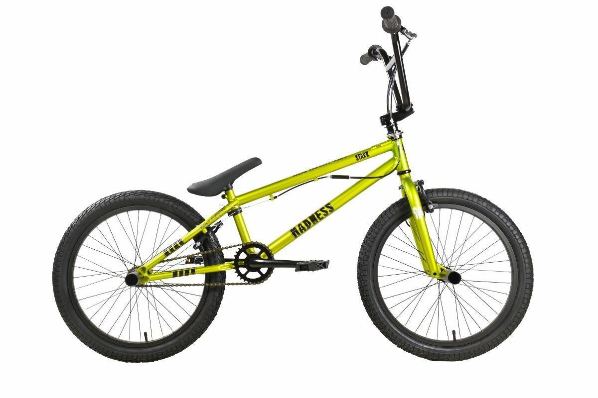 Велосипед Stark Madness BMX 2.2 (2022) / размер: 20.5" / цвет: ярко-зеленый/черный/черный / скоростей: 1 / рама: Сталь (Hi-Ten)