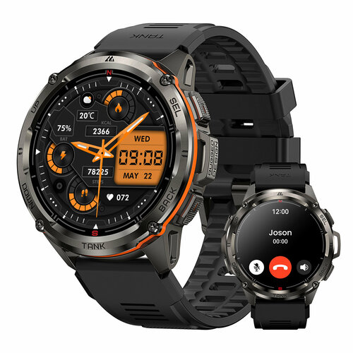 KOSPET TANK T3U умныесмарт часы Мужские часы военного образца Поддержка GPS водонепроницаемость на глубине 100 метров голосовой помощник мониторинг состояния здоровья и работают в режиме ожидания до 70 дней 1076900₽