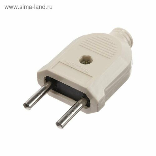 Вилка прямая 10А без зк 220 В бежевая розничная упаковка 5018810 54₽