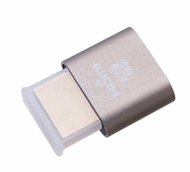 Виртуальный дисплей HDMI dummy plug для майнинга - бронзовый