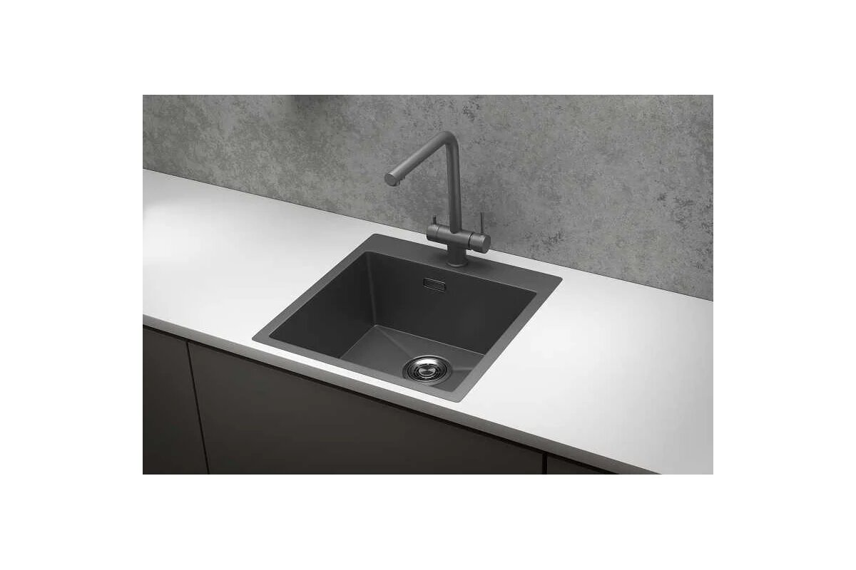 Мойка кухонная Granula Kitchen Space 5045U графит матовый - фото №18