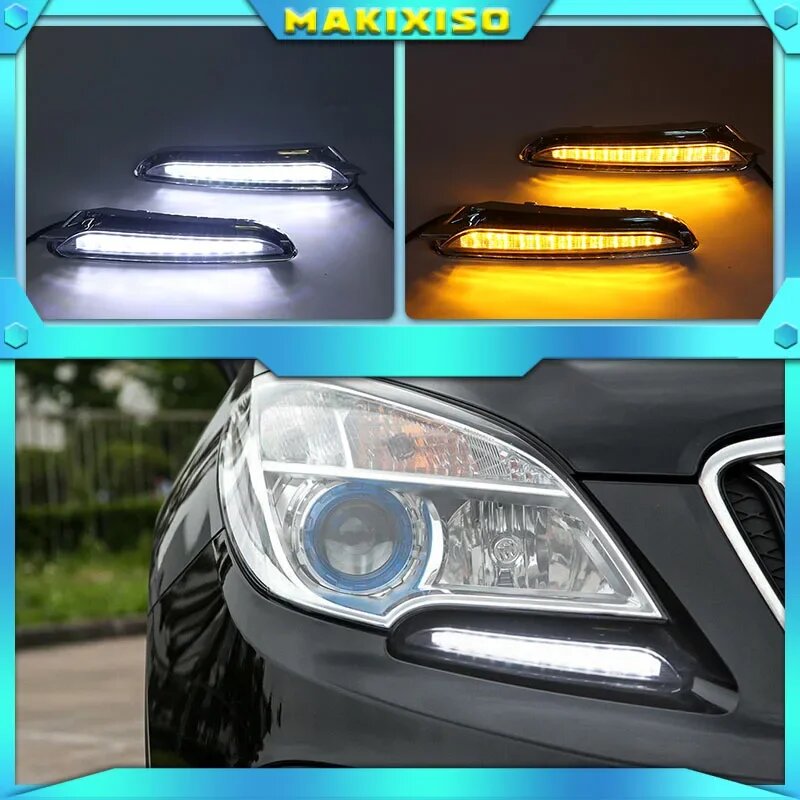 1 пара DRL для Buick Encore Opel Mokka 2012 2013 2014 2015 дневные ходовые огни противотуманные фары дневного света, White