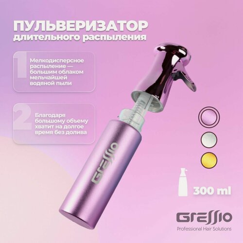 Изображение товара Gressio, Профессиональный парикмахерский распылитель пульверизатор , косметический опрыскиватель мелкодисперсный 300 мл.