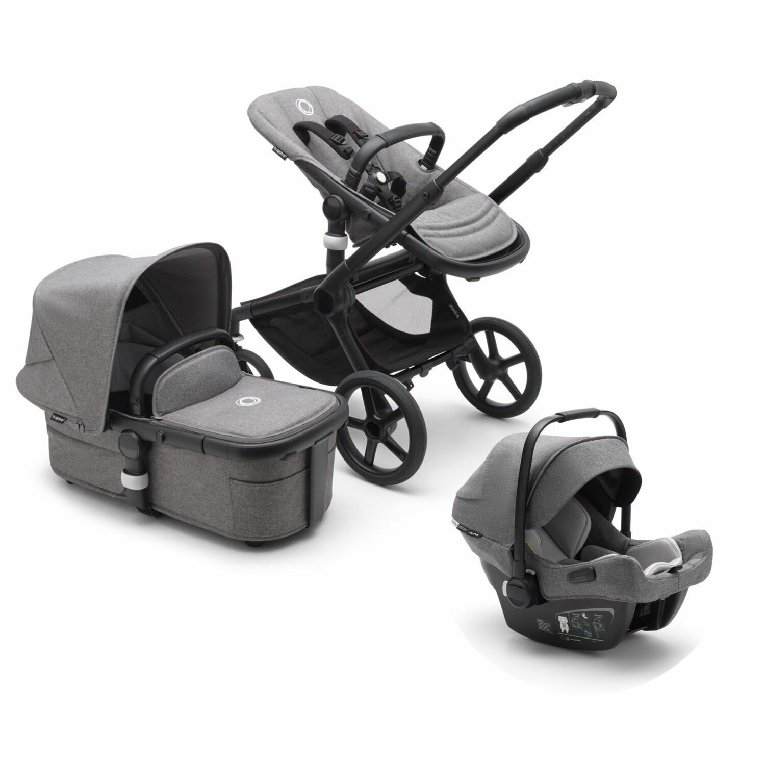 Коляска 2 в1 Bugaboo Fox 5 complete BLACK/GREY MELANGE-GREY MELANGE 100051054