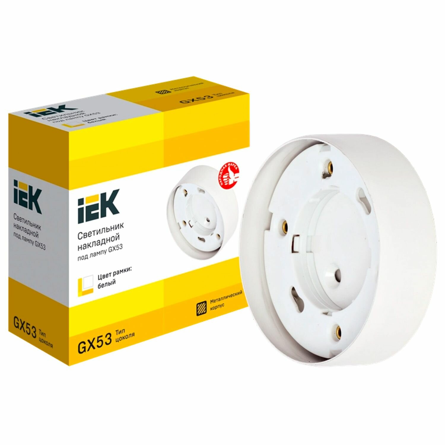 Светильник IEK LUPB0 накладной под лампу GX53 белый LED IP20