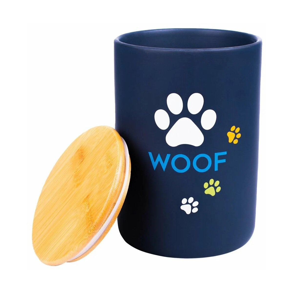 Бокс Mr.Kranch керамический для хранения корма для собак WOOF черный 1900мл