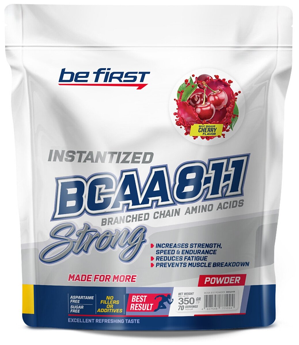 Аминокислоты БЦАА порошок Be First BCAA 8:1:1 Instantized Powder 350 гр, вишня