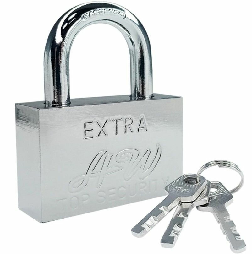 Навесной замок "EXTRA", 50мм, 3 ключа, дисковый, нержавеющая сталь — фото 1