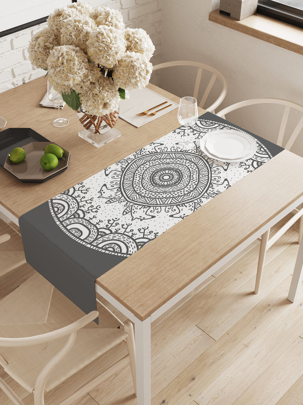 Декоративная водоотталкивающая дорожка для сервировки кухонная 145х40 