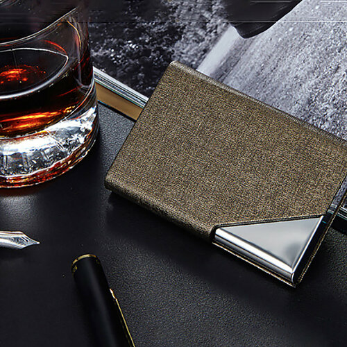 Картхолдер , фактура с тиснением, зернистая, коричневый