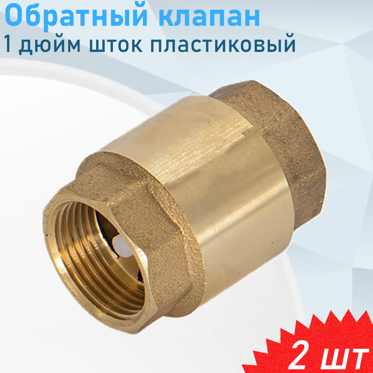 Обратный клапан 1 дюйм шток пластик, 2 шт