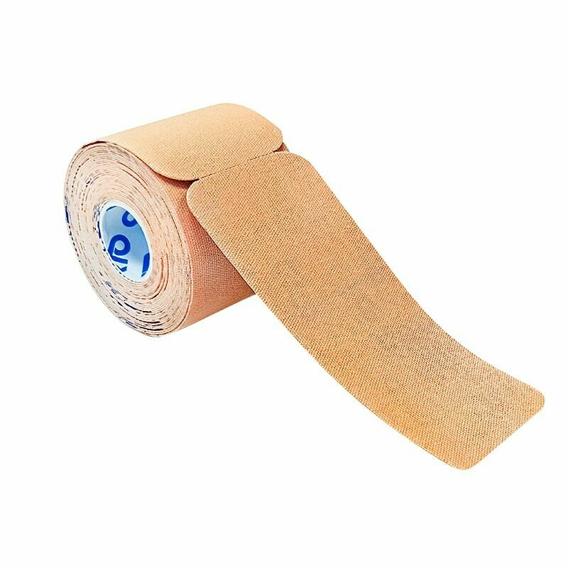 Кинезиотейп из хлопка "Классический" 5см*5м с линией отрыва, хлопок, бежевый