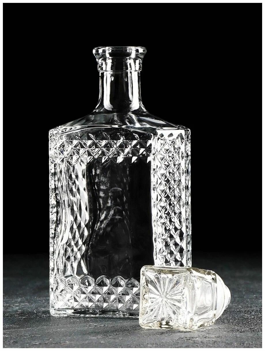 Штоф - графин "Оптика", стек. с пробкой 500 мл. — фото 1