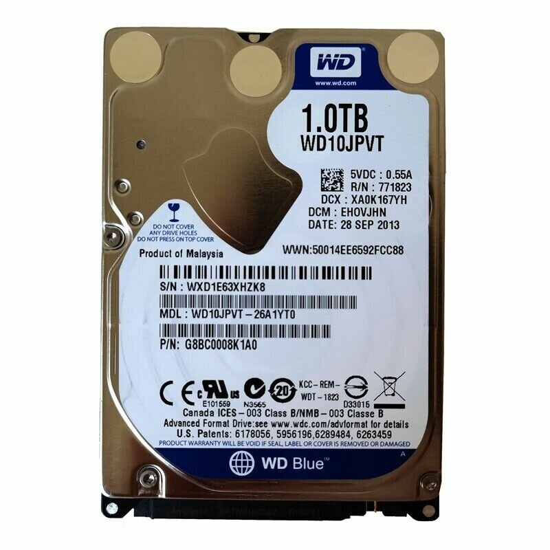 Жесткий диск Western Digital WD10JPVT, для ноутбука, 2,5", 1ТБ, 5400об/мин