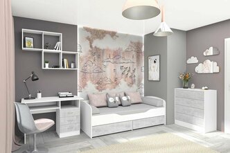 Молодежная Бриз ЛДСП набор 4, ширина 330 см, комплект мебели, в детскую, в подростковую, в спальню