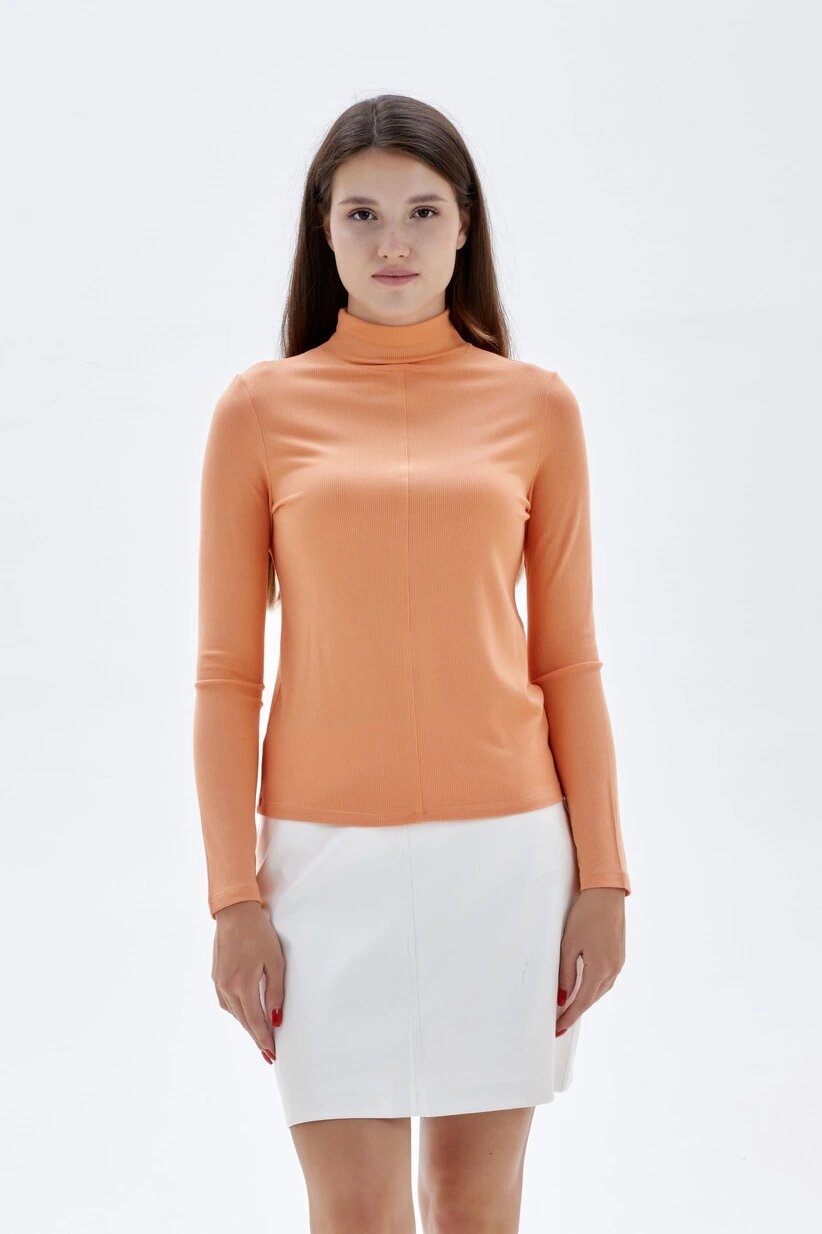 Лонгслив Selfie, размер S, , оранжевый — фото 1