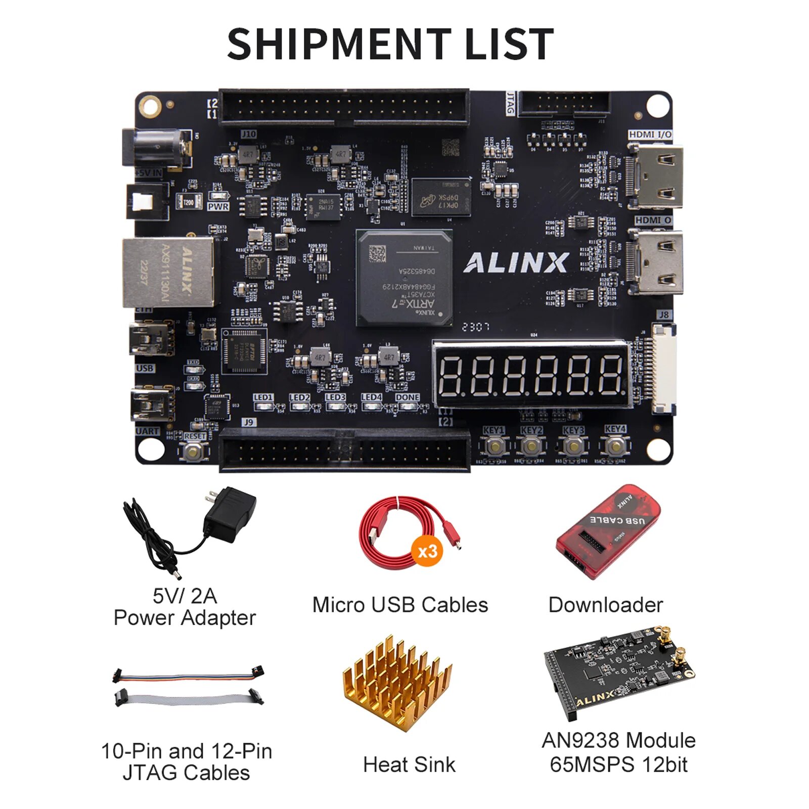 ALINX AX7035B V2.0 плата FPGA Artix-7, AN9238 Package