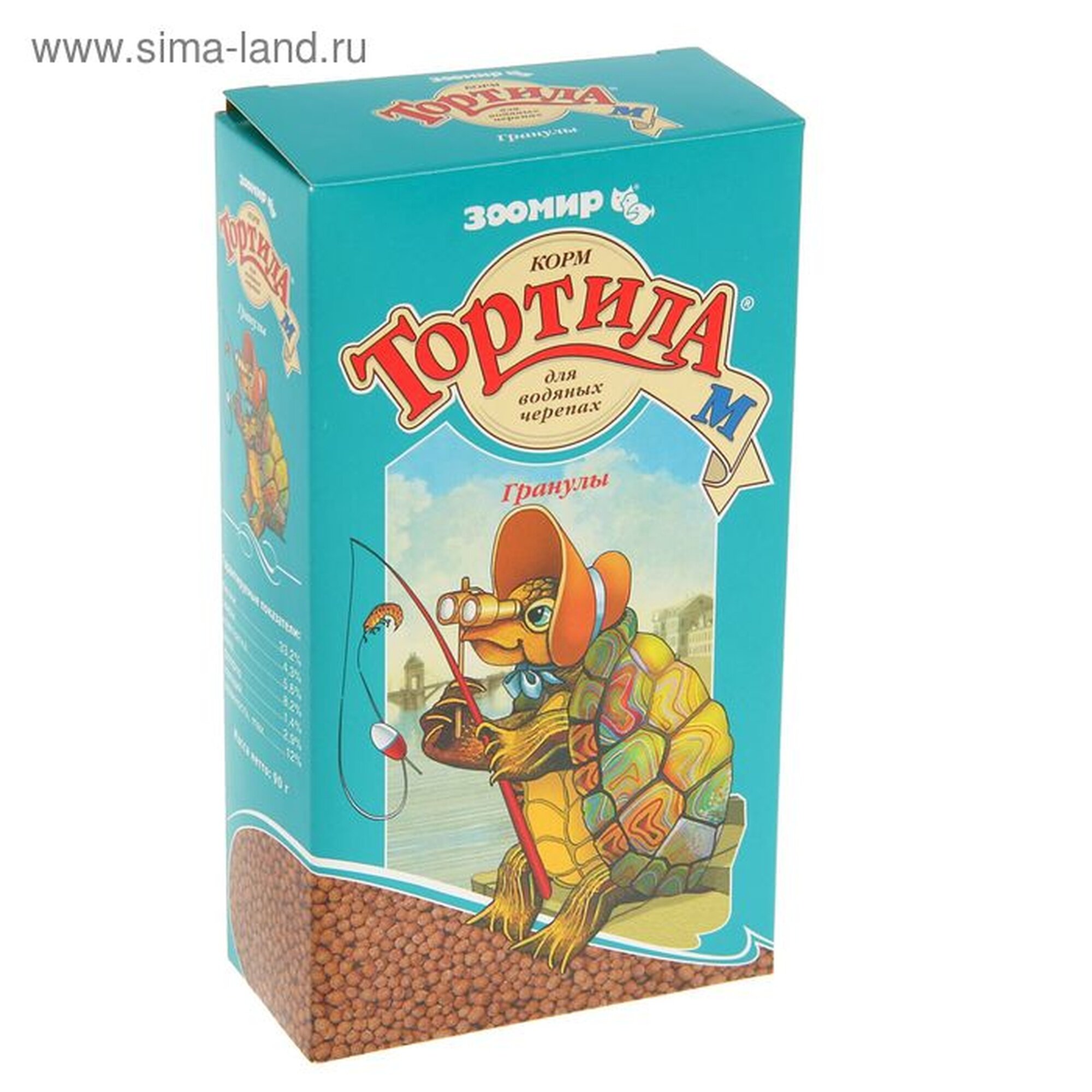 Корм "Тортила М Гранулы" для водяных черепах гранулированный 90 г.