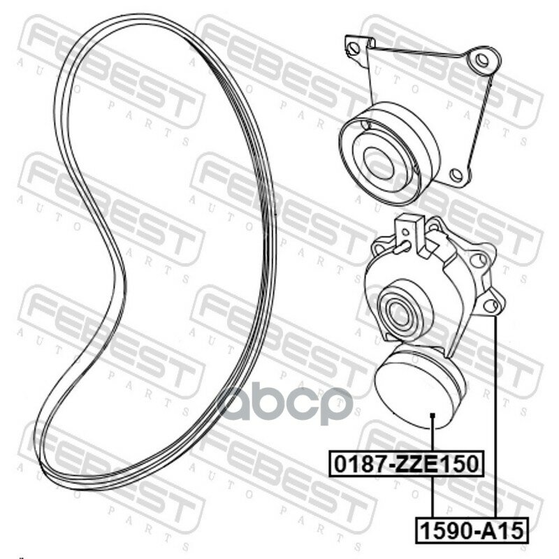 Натяжитель ремня Febest арт. 1590A15 — фото 1