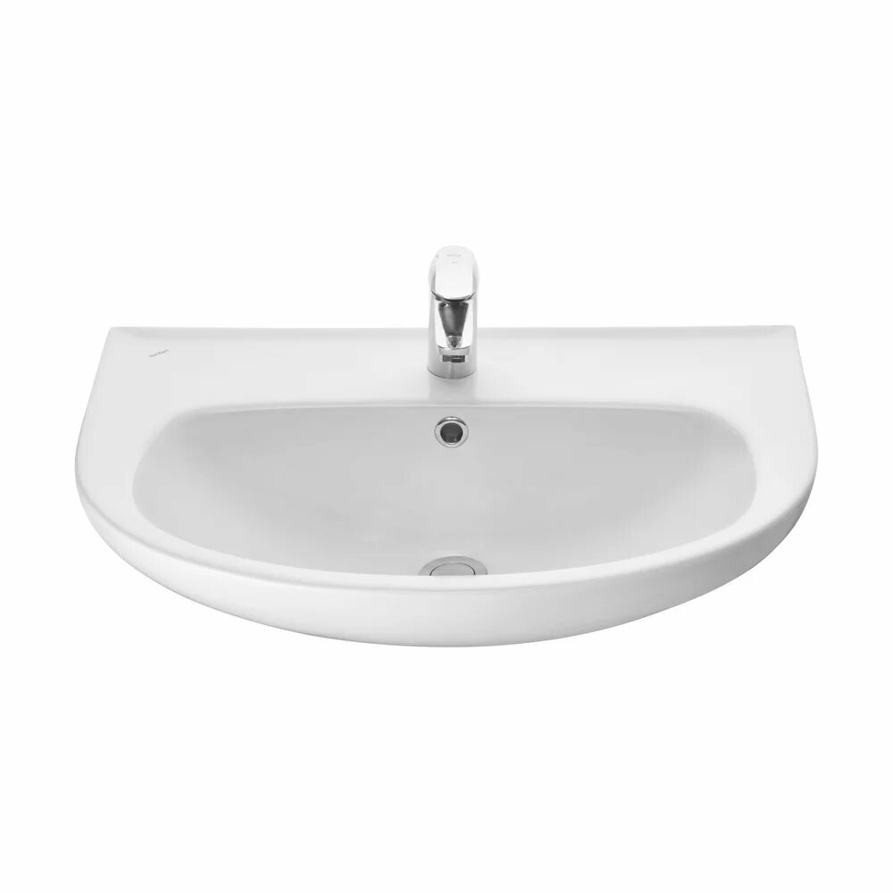 Раковина Santeri Прайм 131176S0011B0 66 подвесная  66 см  фарфоровая  раковина для ванной  белая  полукруглая  со сливом переливом