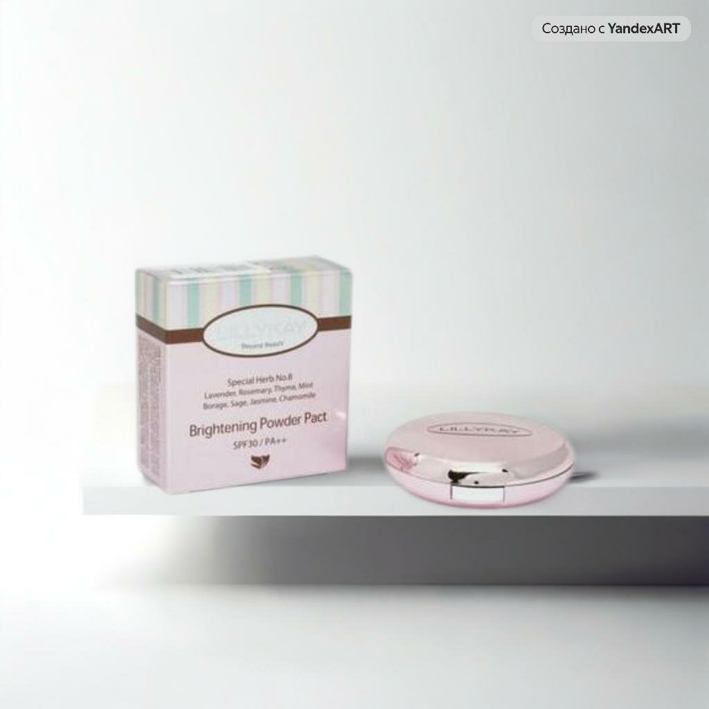Пудра Lillykay "Collagen Essence Two Cake", SPF40, легкий уход за кожей