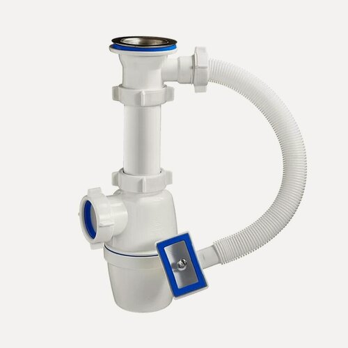 Изображение товара Сифон Orio А-4004 для мойки бутылочный с прямоугольным переливом 1"1/2х40