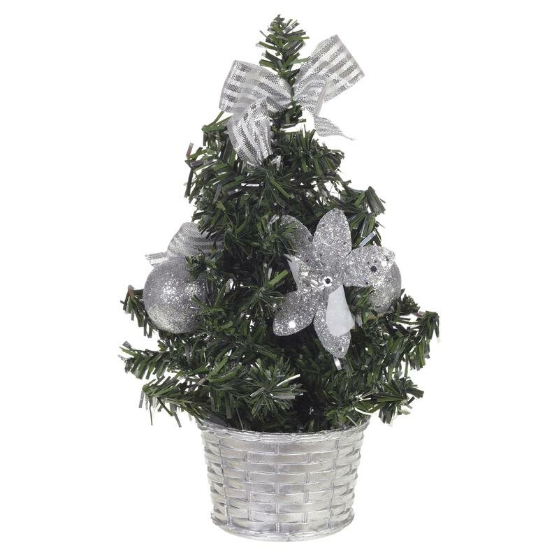 Елка новогодняя настольная Remeco Collection С декором серебро 20 см (237279)