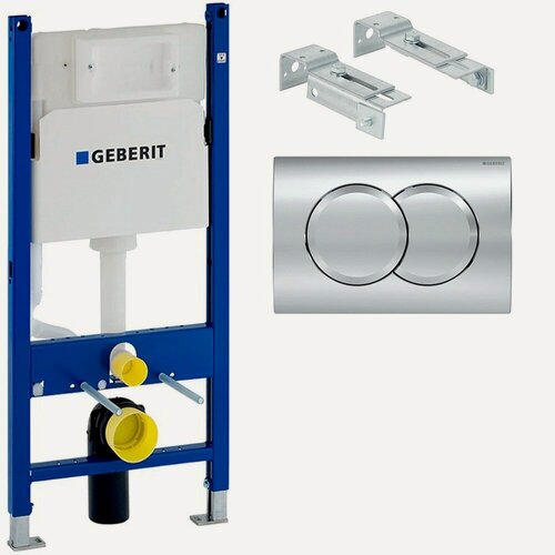 Изображение товара Инсталляция для подвесного унитаза Geberit 458.149.21.1 с кнопкой смыва Delta01 115.107.21.1