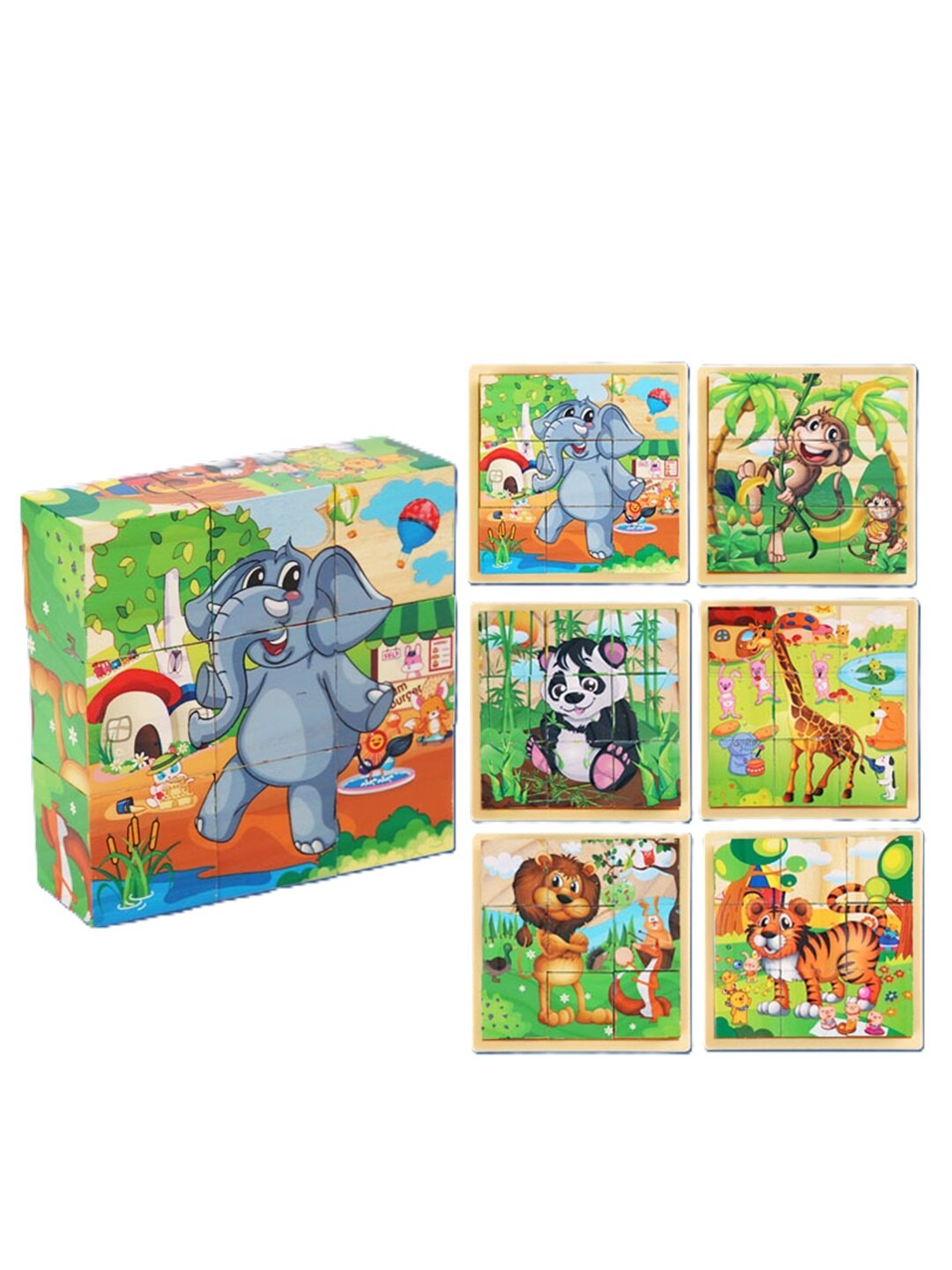 Мини-куб с 6 различными наборами картинок, безопасными и интересными для детей д/ж слон