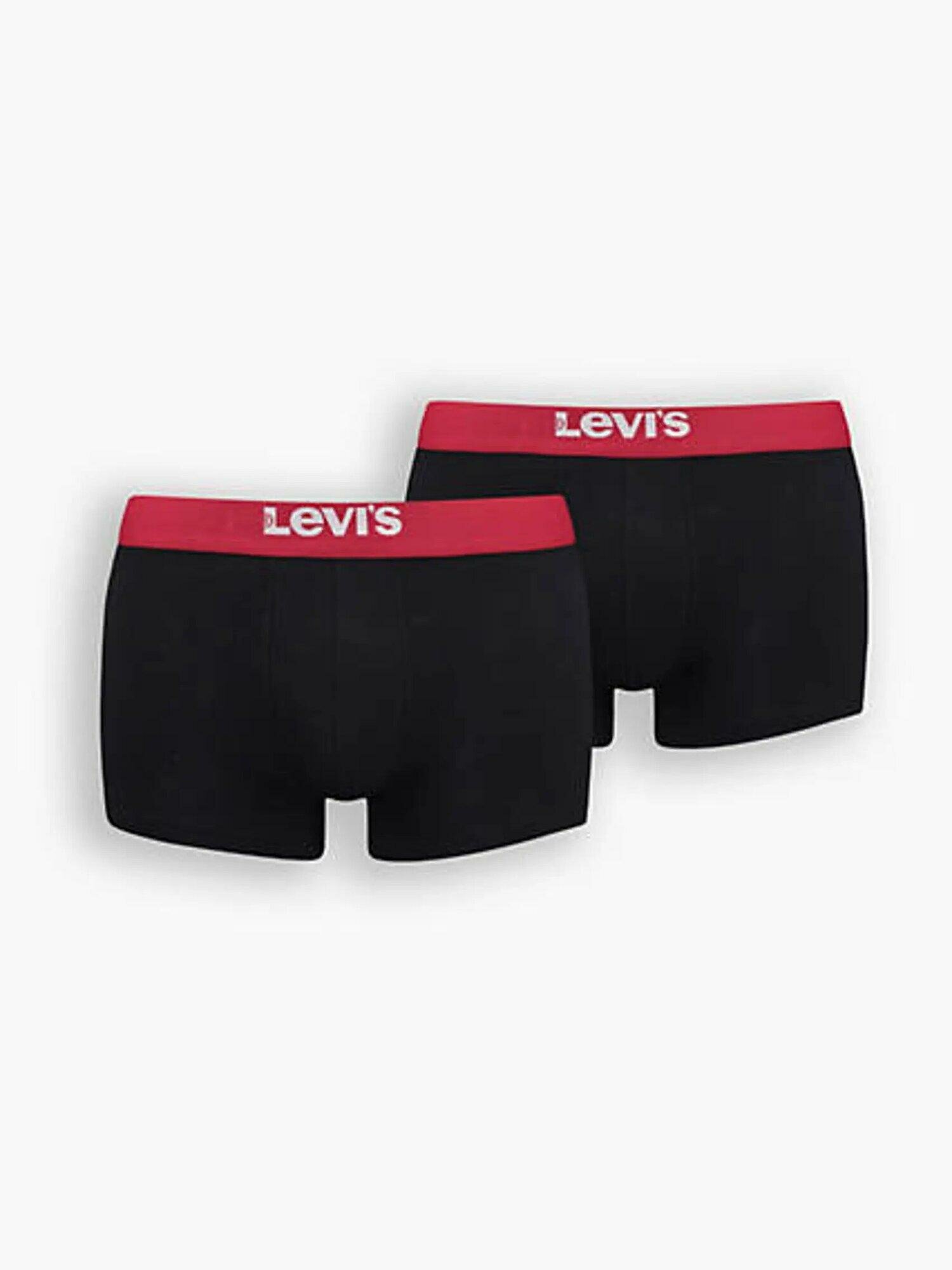 Трусы Levi's, комплект из 2 шт., размер M, черный/красный