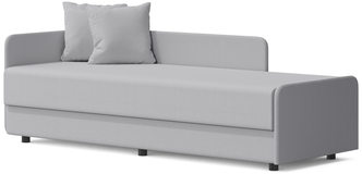 Кровать-кушетка Pragma Agidel (агидель) с ящиком для хранения, спальное место 80х200 см, размер 84х207 см, обивка: текстиль букле, светло-серый