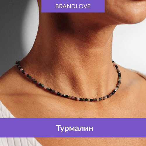 Колье BL Jewelry Prism, турмалин, лазурит, яшма, апатит, амазонит, гранат, сердолик, лабрадор, длина 39 см, розовый