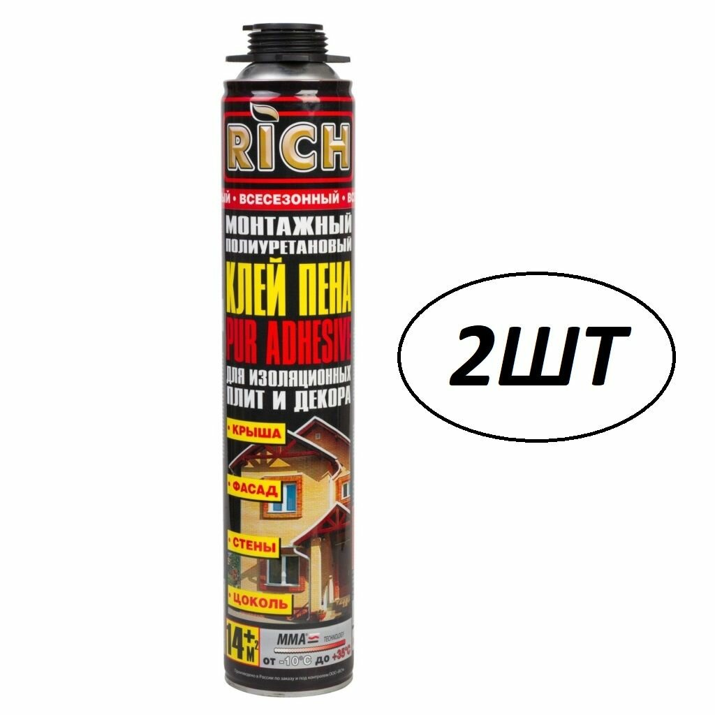 фото Полиуретановый монтажный Клей Пена RICH 2шт