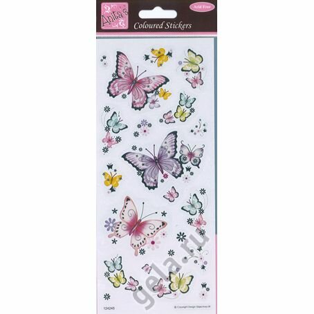 Набор наклеек docrafts "Великолепные бабочки", глянцевое покрытие, блистер