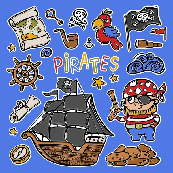 Наклейки стикеры Пираты