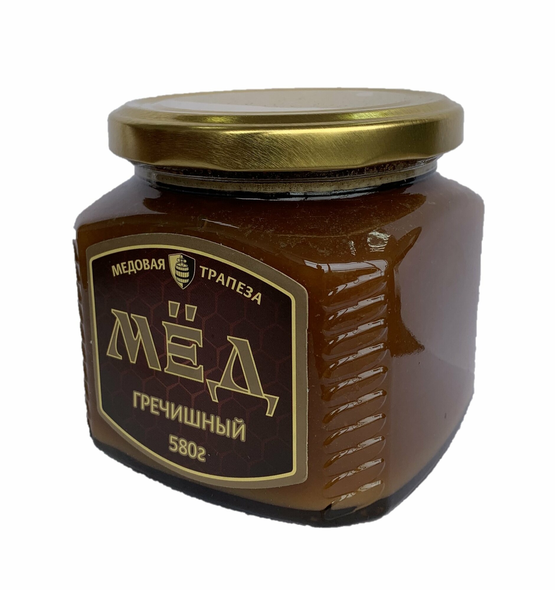 Мёд натуральный "медовая трапеза" Гречишный, 580 г - фотография № 1