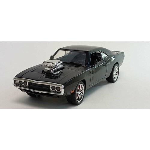 Машинка Dodge Charger 1:24 металлическая, свет, звук, поворот руля и колес