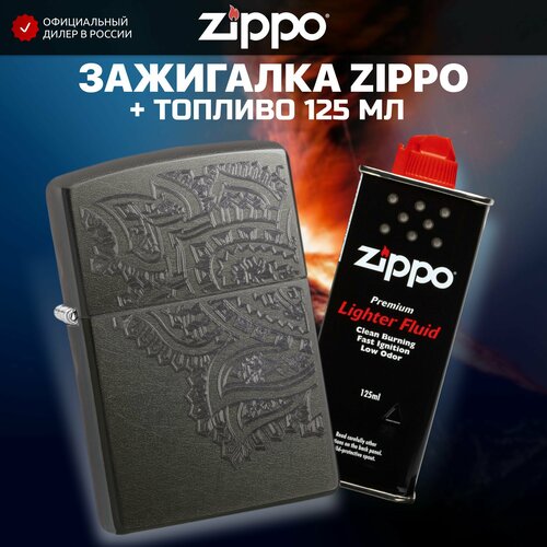 Зажигалка бензиновая ZIPPO 29431 Iced Paisley + Бензин для зажигалки топливо 125 мл зажигалка gray dusk 29431