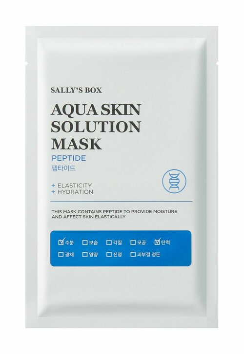 Антивозрастная тканевая маска для лица с пептидным комплексом Sally s Box Aqua Skin Solution Mask Peptide