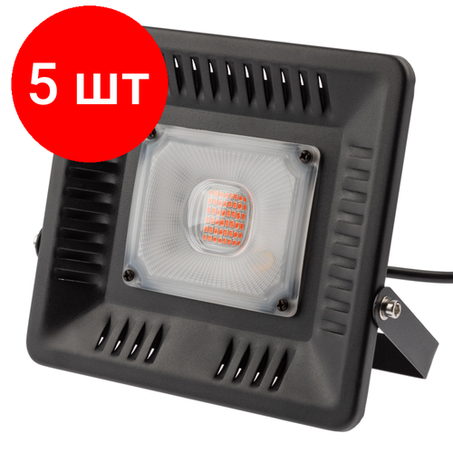 Комплект 5 штук, Фитосветильник прожектор ЭРА красно-синего спектра FITO-50W-LED (Б0039033) прожектор красно синего спектра эра fito 100w rb led