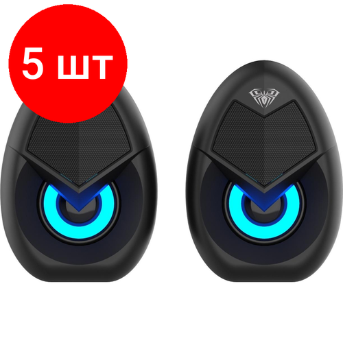 Комплект 5 штук Колонки 20 AULA N-69 35 мм AUX питание USB подсветка 944400₽