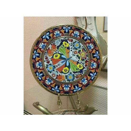 Тарелка декоративная, настенная Cearco диаметр 28 см, ручная работа испанских мастеров, вулканическая керамика.